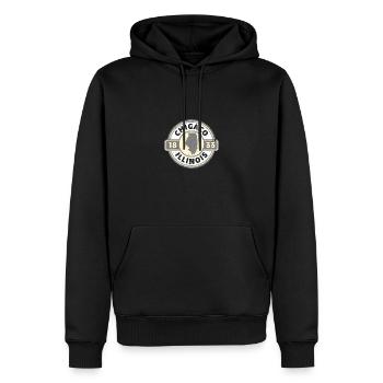 Vintage Chicago Illinois Est. 1833 Souvenir - Männer Premium Bio Hoodie - Schwarz - Vorne - Nico (187cm)