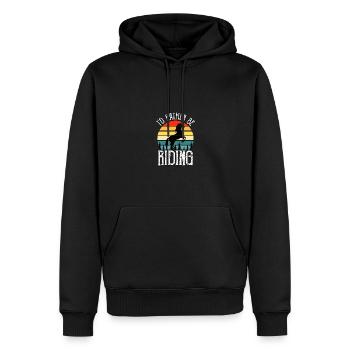 Je préfère monter à cheval Équitation - Sweat à capuche Premium bio Homme - noir - Devant - Nico (187cm)
