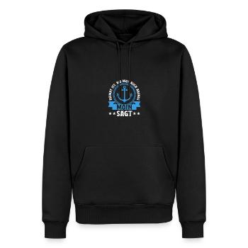 Heimat ist wo man auch Abends Moin sagt - Männer Premium Bio Hoodie - Schwarz - Vorne - Nico (187cm)
