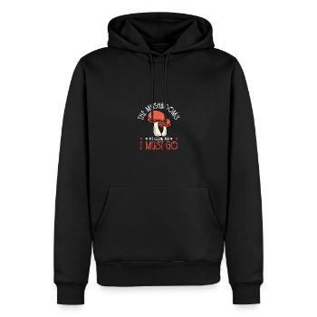 Die Pilze Rufen Und Ich Muss Auf Pilzjagd Gehen - Männer Premium Bio Hoodie - Schwarz - Vorne - Nico (187cm)
