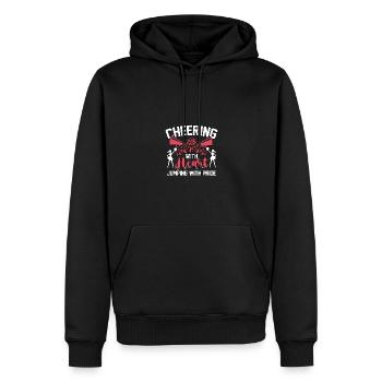 Encourager avec le cœur Sauter de fierté - Sweat à capuche Premium bio Homme - noir - Devant - Nico (187cm)