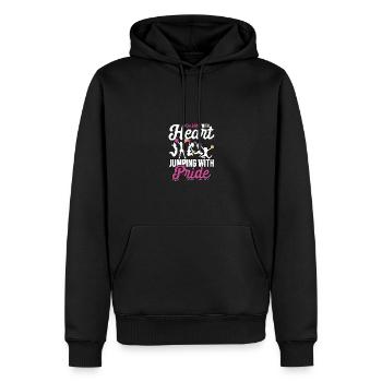 Applaudir avec le cœur sautant de fierté - Sweat à capuche Premium bio Homme - noir - Devant - Nico (187cm)