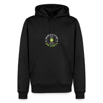 Sounds Better On Vinyl für Schallplatten Sammler - Männer Premium Bio Hoodie - Schwarz - Vorne - Nico (187cm)