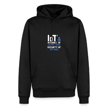 Iot Internet De Tout Sécurité De Rien - Sweat à capuche Premium bio Homme - noir - Devant - Nico (187cm)