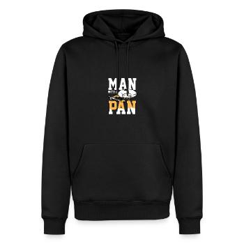 Man With A Pan Für Goldsucher Bergleute - Männer Premium Bio Hoodie - Schwarz - Vorne - Nico (187cm)
