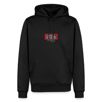 Travailleur des postes Travailleur des postes Service de livraison postale Poste - Sweat à capuche Premium bio Homme - noir - Devant - Nico (187cm)