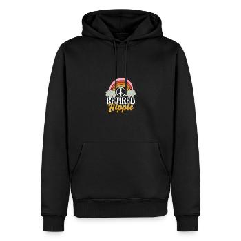 Hippie retraité Seventies Hippie Hippy - Sweat à capuche Premium bio Homme - noir - Devant - Nico (187cm)
