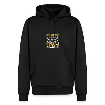 Batteur Je sais utiliser mes bâtons Schlagzeuger - Sweat à capuche Premium bio Homme - noir - Devant - Nico (187cm)