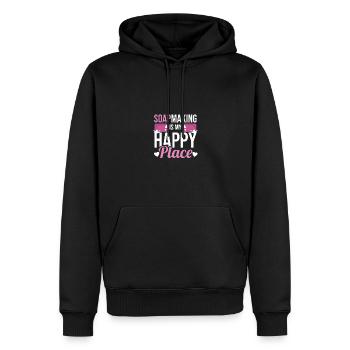 Soapmaking Is My Happy Place Seifenherstellung - Men’s Premium Organic Hoodie - black - Front - Nico (187cm)