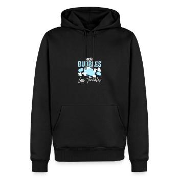More Bubbles Less Troubles Soap Making - Men’s Premium Organic Hoodie - black - Front - Nico (187cm)