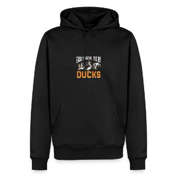 Facilement distrait par les canards pour les chasseurs de canards - Sweat à capuche Premium bio Homme - noir - Devant - Nico (187cm)