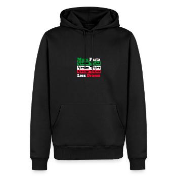 More Pasta Less Drama Für Pasta-Liebhaber Männer - Männer Premium Bio Hoodie - Schwarz - Vorne - Nico (187cm)