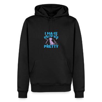 I Make Puppies Pretty Hundefrisör Haustierpflege - Männer Premium Bio Hoodie - Schwarz - Vorne - Nico (187cm)