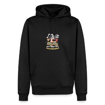 Je couette mais mon passe-temps préféré collectionner les tissus - Sweat à capuche Premium bio Homme - noir - Devant - Nico (187cm)