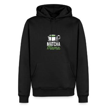 Matcha Mom pour les amateurs de thé matcha - Sweat à capuche Premium bio Homme - noir - Devant - Nico (187cm)