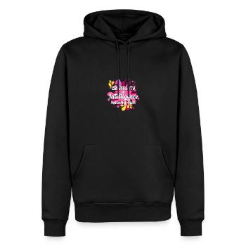 Creativity Is Intelligence Having Fun for Men - Men’s Premium Organic Hoodie - black - Front - Nico (187cm)