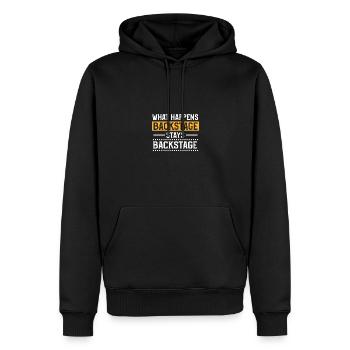 Ce qui se passe dans les coulisses reste dans les coulisses du théâtre - Sweat à capuche Premium bio Homme - noir - Devant - Nico (187cm)