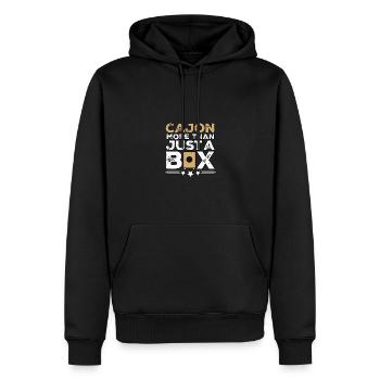 Cajon More Than Just A Box Kachon - Männer Premium Bio Hoodie - Schwarz - Vorne - Nico (187cm)