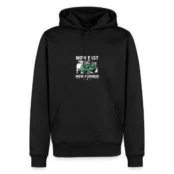 Mow Fast Mow Furious Rasenmäher Rasenmäherrennen - Männer Premium Bio Hoodie - Schwarz - Vorne - Nico (187cm)