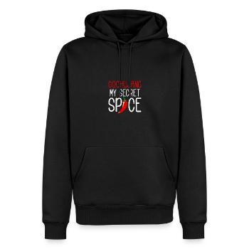 Gochujang My Secret Spice Coréen Épicé - Sweat à capuche Premium bio Homme - noir - Devant - Nico (187cm)