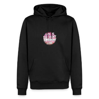 La vie est trop courte pour ignorer l’amour fierté lesbienne - Sweat à capuche Premium bio Homme - noir - Devant - Nico (187cm)