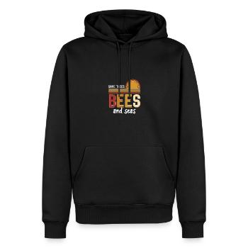 Save Trees Bees And Seas Environmental Protection - Men’s Premium Organic Hoodie - black - Front - Nico (187cm)