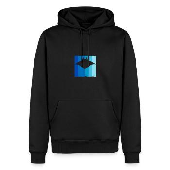 Stachelrochen Manta Blau Sonnenuntergang Ozean - Männer Premium Bio Hoodie - Schwarz - Vorne - Nico (187cm)