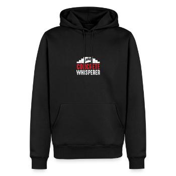 Concrete Whisperer for Construction Workers - Men’s Premium Organic Hoodie - black - Front - Nico (187cm)