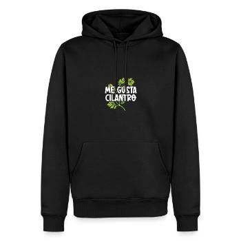 Me Gusta Coriandre Coriandre Amour - Sweat à capuche Premium bio Homme - noir - Devant - Nico (187cm)