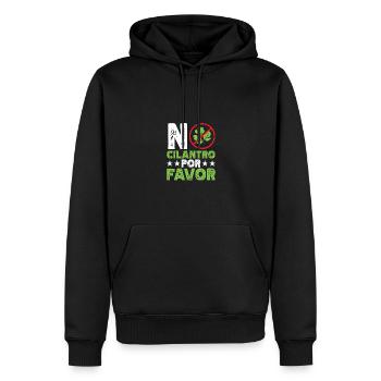 Pas de coriandre pour favoriser l’aversion à la coriandre - Sweat à capuche Premium bio Homme - noir - Devant - Nico (187cm)