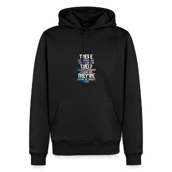 Englische Grammatik There Their They're für Lehrer - Männer Premium Bio Hoodie - Schwarz - Vorne - Nico (187cm)