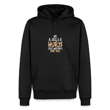 J’ai mal aux jambes en t’attendant pour les coureurs qui courent - Sweat à capuche Premium bio Homme - noir - Devant - Nico (187cm)