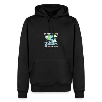 Faites partie de la solution, pas de la pollution - Sweat à capuche Premium bio Homme - noir - Devant - Nico (187cm)