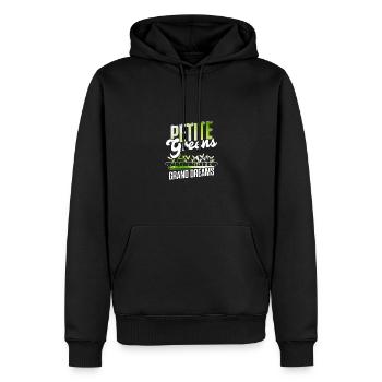 Petite Greens Grand Dreams Gärtnern Microgreen - Männer Premium Bio Hoodie - Schwarz - Vorne - Nico (187cm)