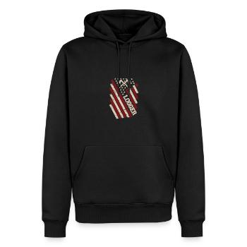 Bûcheron bûcheron USA Menuisier américain - Sweat à capuche Premium bio Homme - noir - Devant - Nico (187cm)
