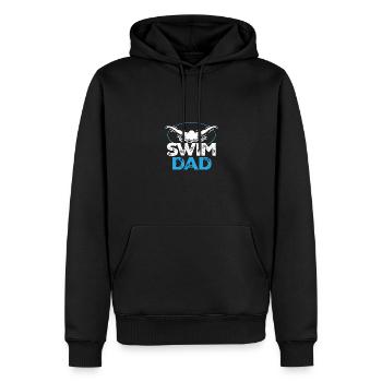Natation Papa Papillon Natation - Sweat à capuche Premium bio Homme - noir - Devant - Nico (187cm)