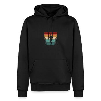 Corde à sauter corde à sauter - Sweat à capuche Premium bio Homme - noir - Devant - Nico (187cm)