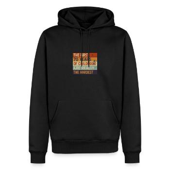 The First 70 Years Are The Hardest 70th Birthday - Männer Premium Bio Hoodie - Schwarz - Vorne - Nico (187cm)
