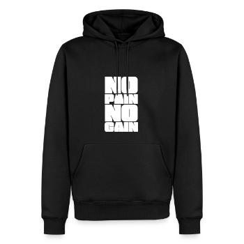 Ohne Fleiß kein Preis - Männer Premium Bio Hoodie - Schwarz - Vorne - Nico (187cm)