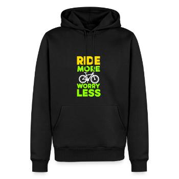 Mehr fahren, weniger Sorgen machen - Männer Premium Bio Hoodie - Schwarz - Vorne - Nico (187cm)
