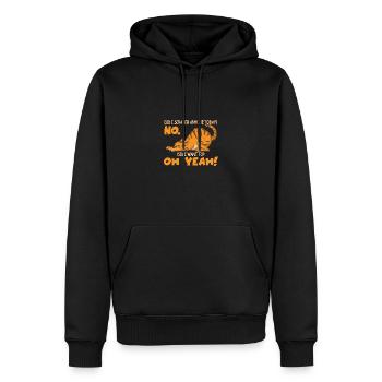 Chat sarcastique drôle griffé aujourd’hui Chat - Sweat à capuche Premium bio Homme - noir - Devant - Nico (187cm)