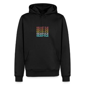 Seattle Retro - Men’s Premium Organic Hoodie - black - Front - Nico (187cm)