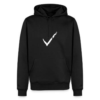 Tick - Men’s Premium Organic Hoodie - black - Front - Nico (187cm)
