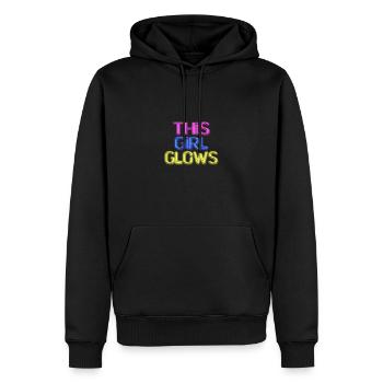 80's This Girl Glows Retro Neon Party - Sweat à capuche Premium bio Homme - noir - Devant - Nico (187cm)