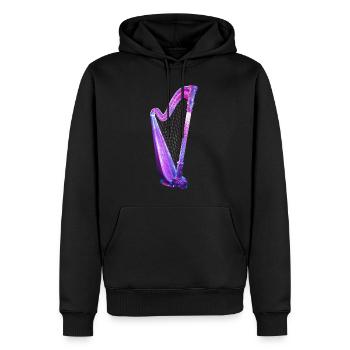 Harfe - Männer Premium Bio Hoodie - Schwarz - Vorne - Nico (187cm)