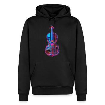 Violine - Männer Premium Bio Hoodie - Schwarz - Vorne - Nico (187cm)