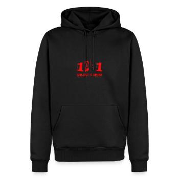 Code 7 Beignet de police drôle - Sweat à capuche Premium bio Homme - noir - Devant - Nico (187cm)