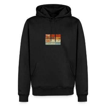 La légende a pris sa retraite - Sweat à capuche Premium bio Homme - noir - Devant - Nico (187cm)