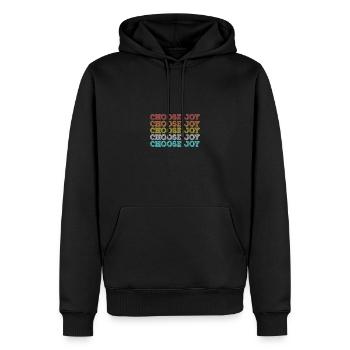 Choose Joy Inspirational Retro Comfort Mental - Männer Premium Bio Hoodie - Schwarz - Vorne - Nico (187cm)
