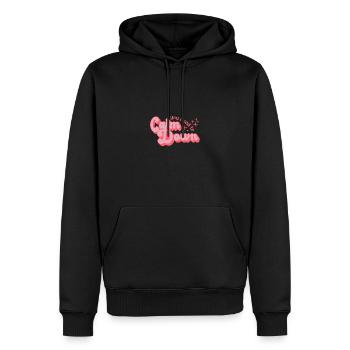Style rétro Calmez-vous - Sweat à capuche Premium bio Homme - noir - Devant - Nico (187cm)